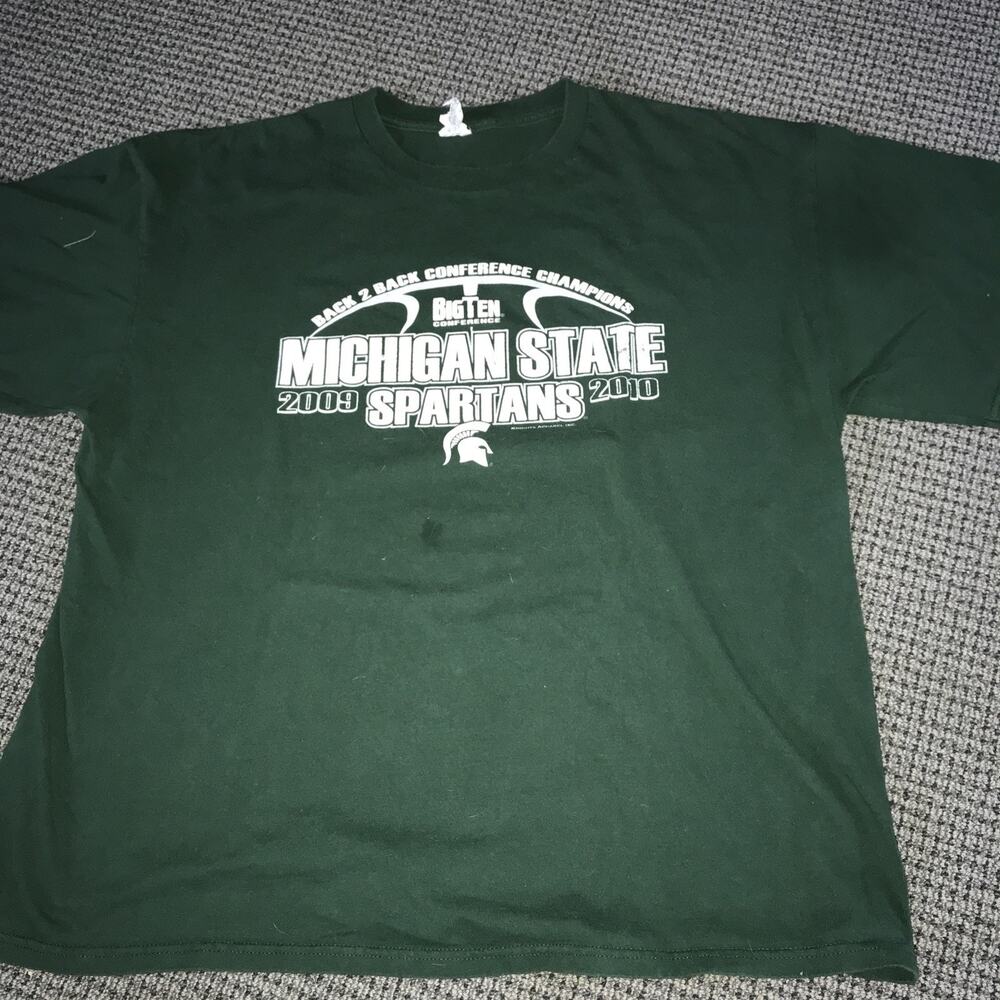 Michigan State Spartans 2009-2010 Big Ten Champs Tee XL Green By‎ delta